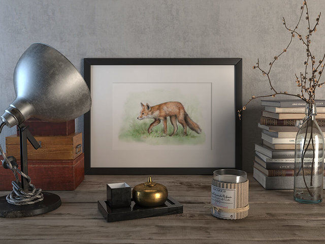 Red fox – original artwork by Aga Grandowicz.